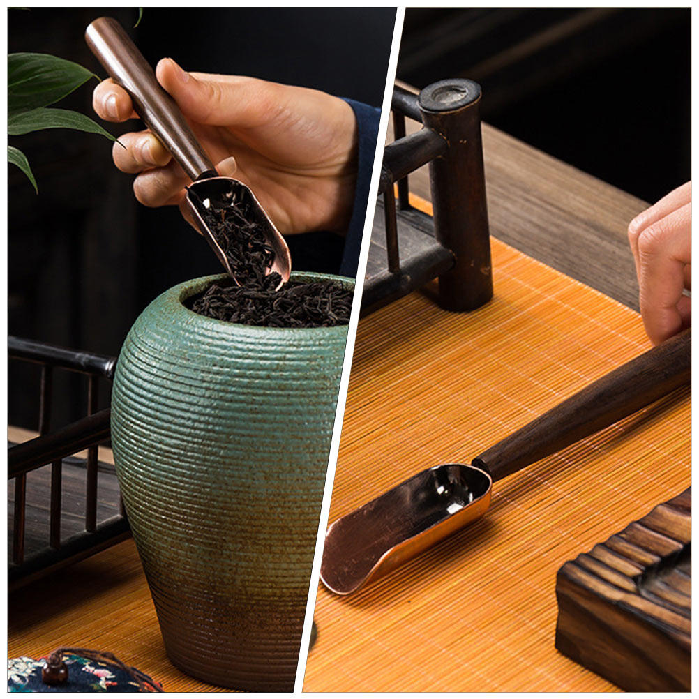 Coffee Tea And Leaf - Cuchara de madera vintage de mango