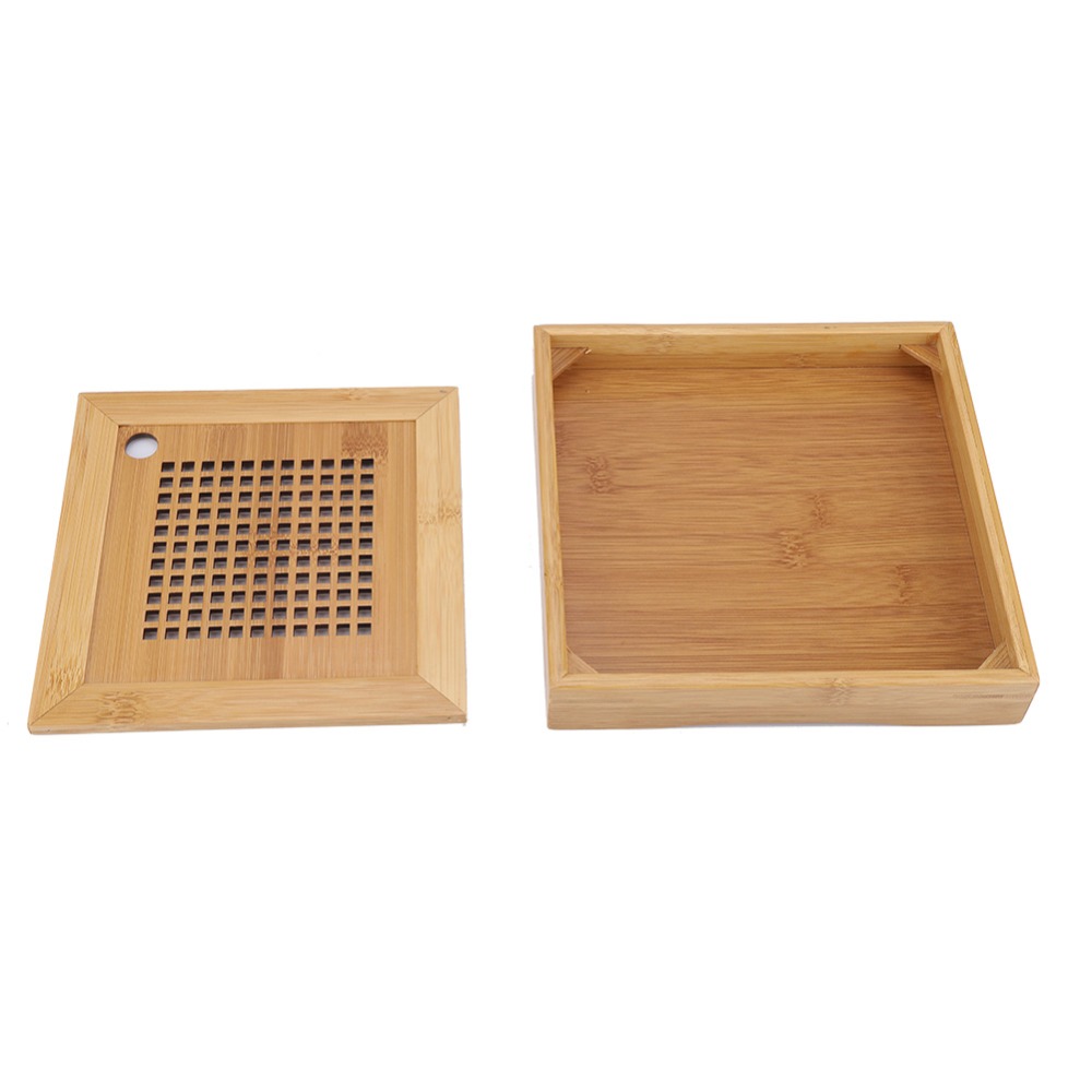 Bamboo Tea Tray - Bandeja de Té de Diseño Cuadrado,