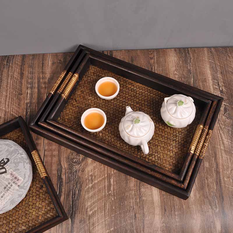 Bandeja larga de bambú trenzad - Bamboo Tea Tray reseña y precio