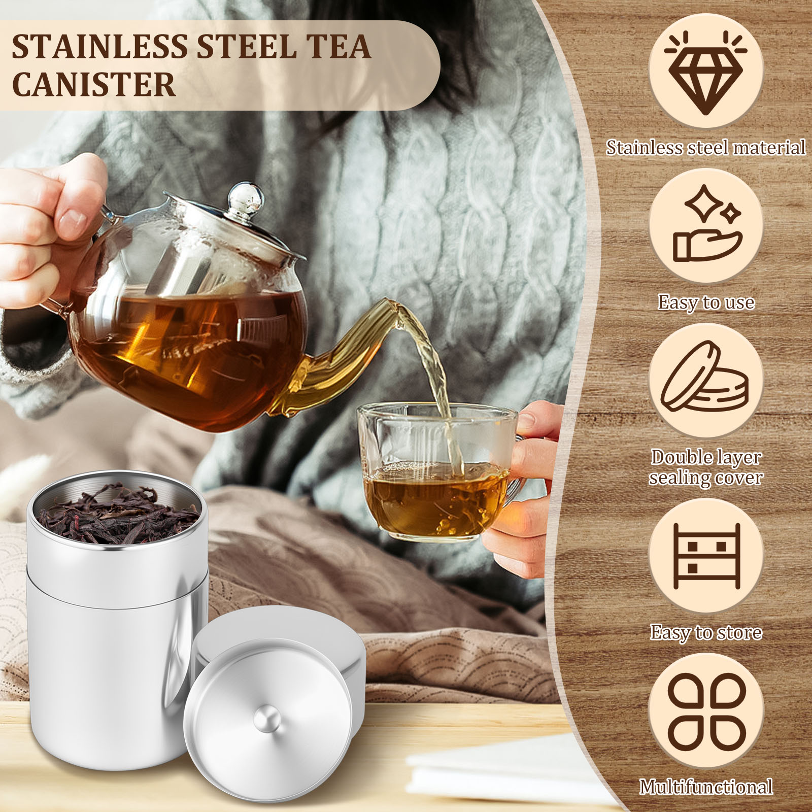 Latas de hojas de té de acero  - Coffee Tea And Leaf reseña y precio
