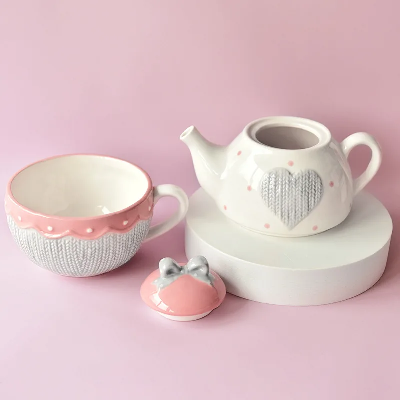 Juego de té de cerámica para u - Coffee Tea Knits reseña y precio