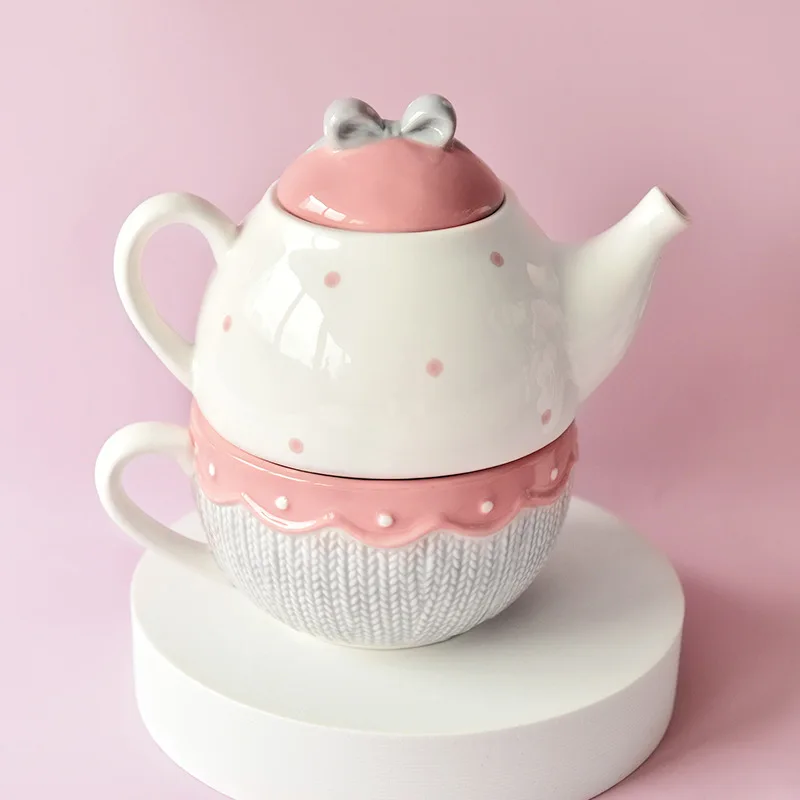 Juego de té de cerámica para u - Coffee Tea Knits reseña y precio